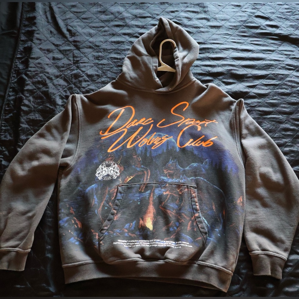 Darc Sport Gray Hoodie with Orange and Blue Accents